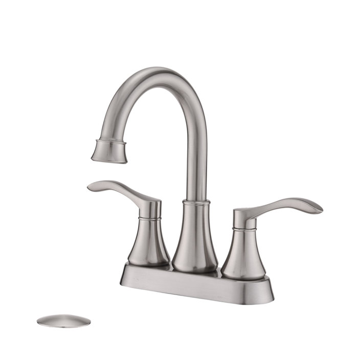 Carshome 4-inch wide centerset bathroom faucet 360° swivel spout with ...
